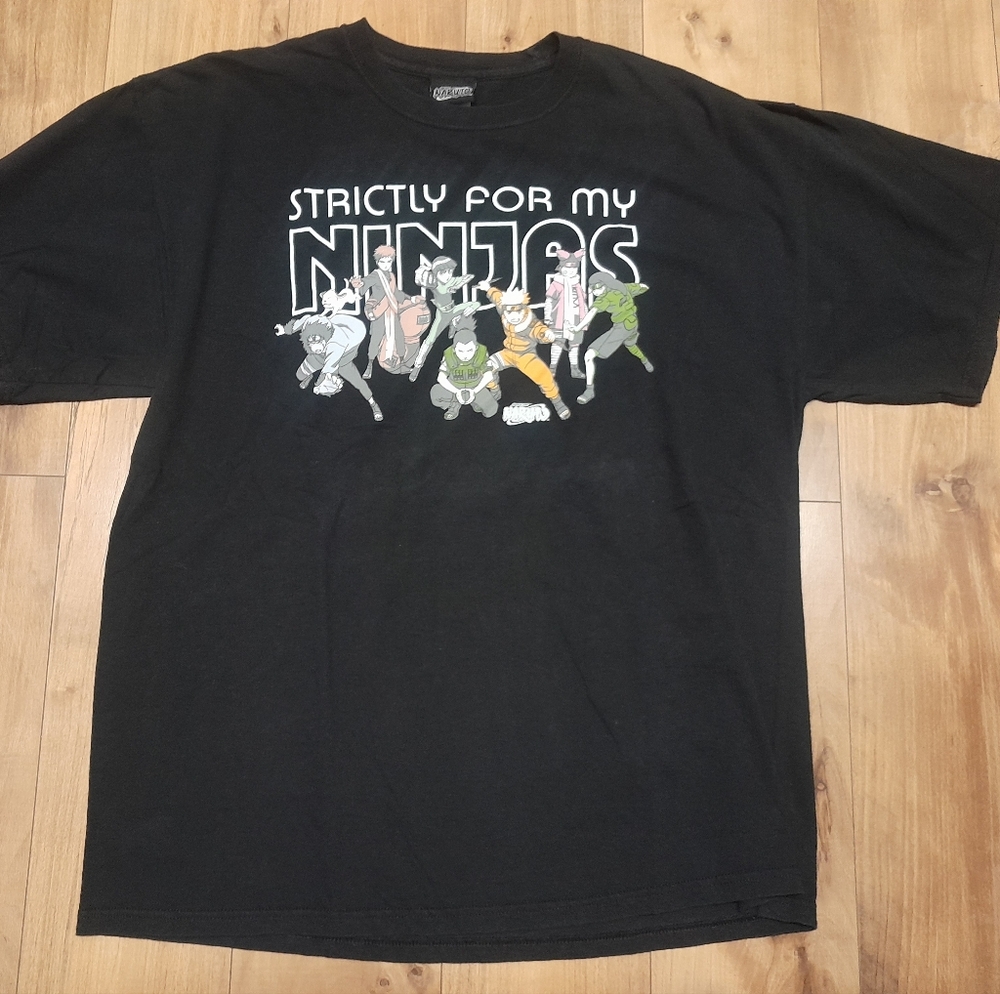 VTG 2002 Naruto Strictly For My Ninjas Black T-Shirt Size XL